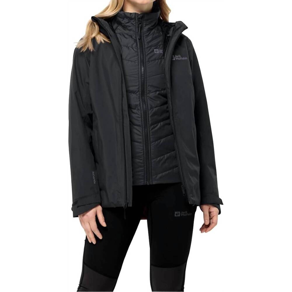 NEW JACK WOLFSKIN women's glaabach 3in1 jacket in black